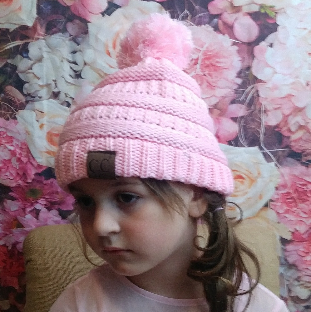Kid Beenies with PomPoms